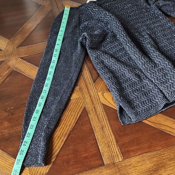 LOFT long sleeve‎ black shimmer sweater Medium - Picture 9 of 9